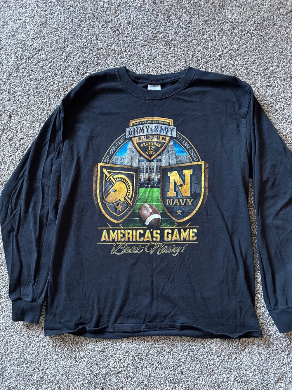 Army vs Navy 'America's Game' Black Long Sleeve Shirt